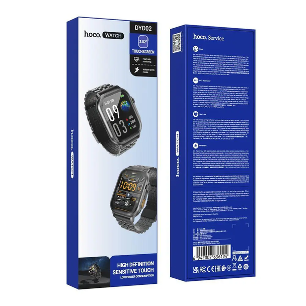 Smartwatch Hoco 2,02" TFT z fukcją rozmowy DYD02 czarny