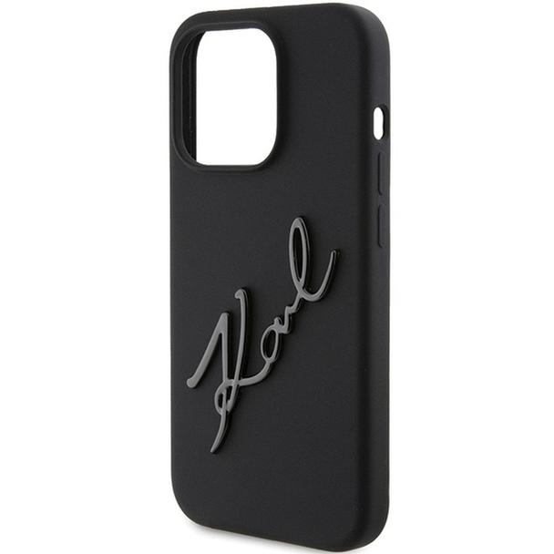 KARL LAGERFELD futerał do IPHONE 15 Pro Max KLHCP15XSKSBMCK (Silicone Karl Script Logo) czarny