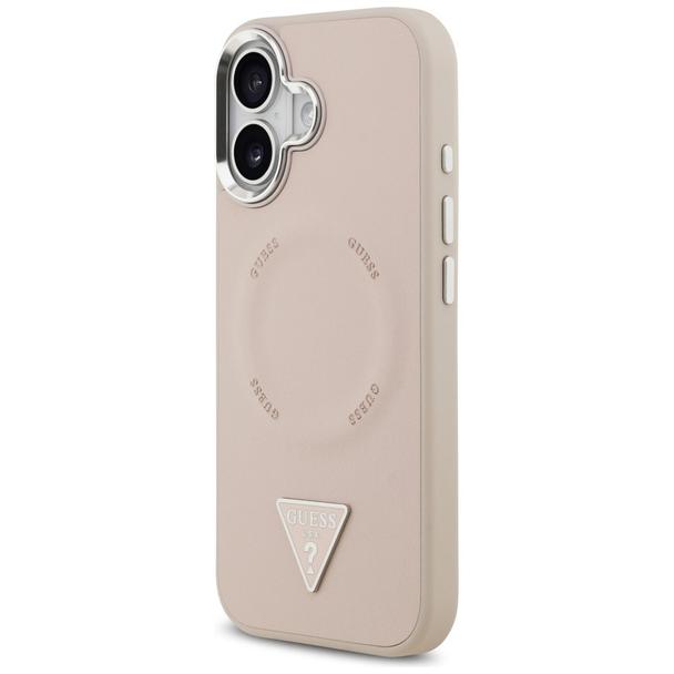 GUESS futerał do IPHONE 17 kompatybilny z MagSafe GUHMP17SPSDTSCMP (PU W/ Triangle Logo) różowy