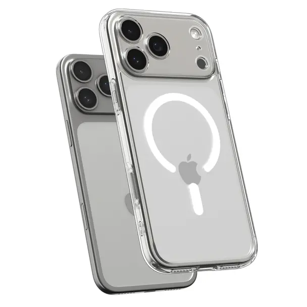 SPIGEN futerał ULTRA HYBRID MAG kompatybilny z MagSafe do IPHONE 17 Pro clear white