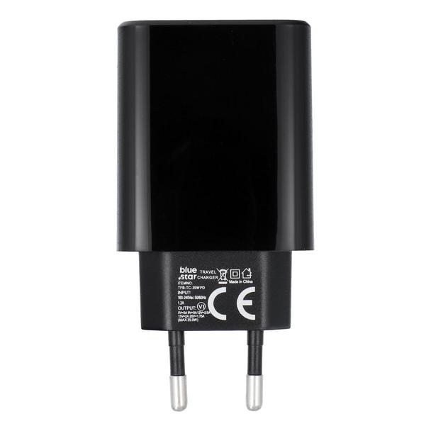 Ładowarka sieciowa do telefonu Blue Star USB C QC4.0 PD 3A 35W TFB-TC-35WPD czarna