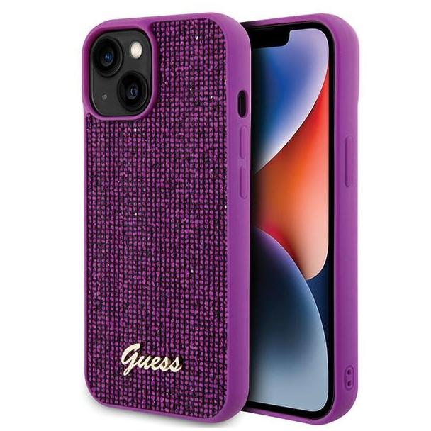 GUESS futerał do IPHONE 13 / 14 / 15 GUHCP15SPMSDGSF (Disco Metal Script) fuksja