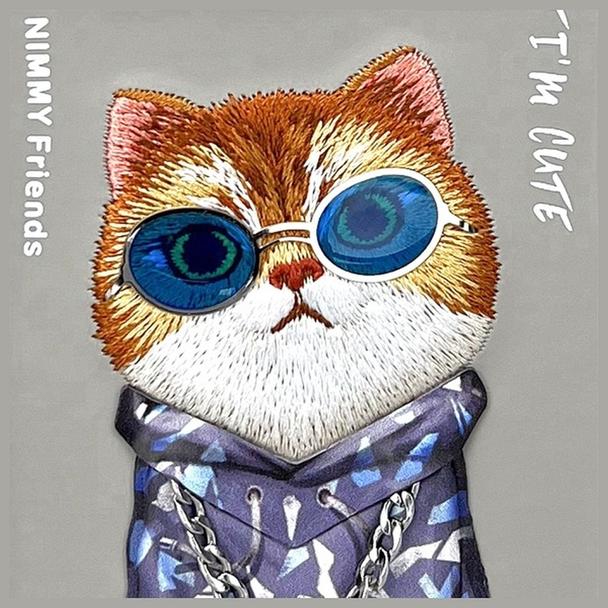 NIMMY futerał GLASSES COOL CAT do IPHONE 15 Pro szary