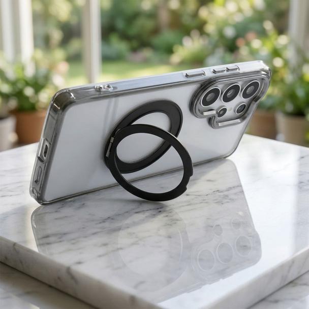 Etui na Samsung S26 ULTRA Frame Circle Stand zgodne z MagSafe transparentne