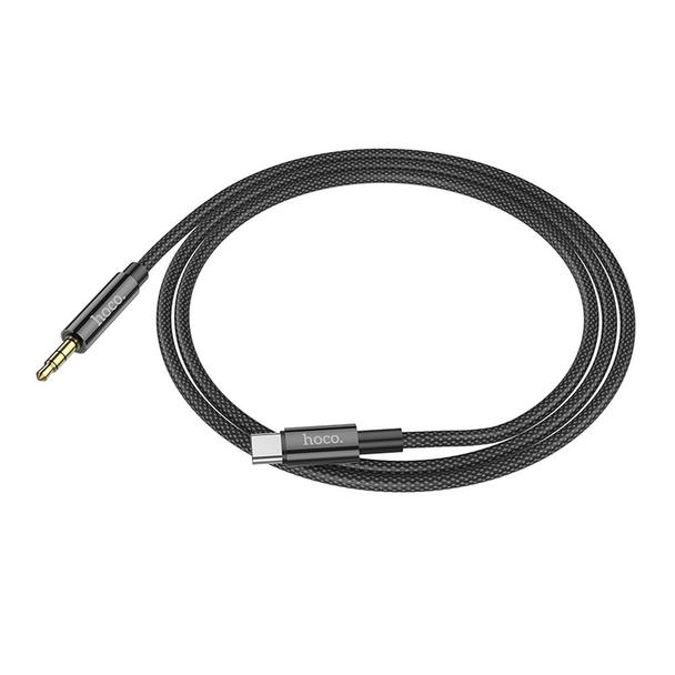 Kabel AUX Jack 3,5 mm do USB C Hoco 1 m UPA19 czarny
