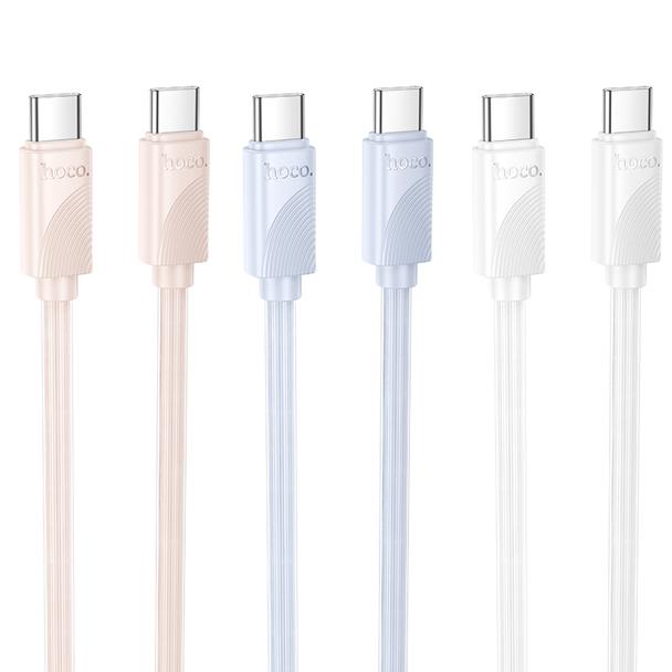 Kabel USB C do USB C Hoco 3A 60W 1 m X114 biały