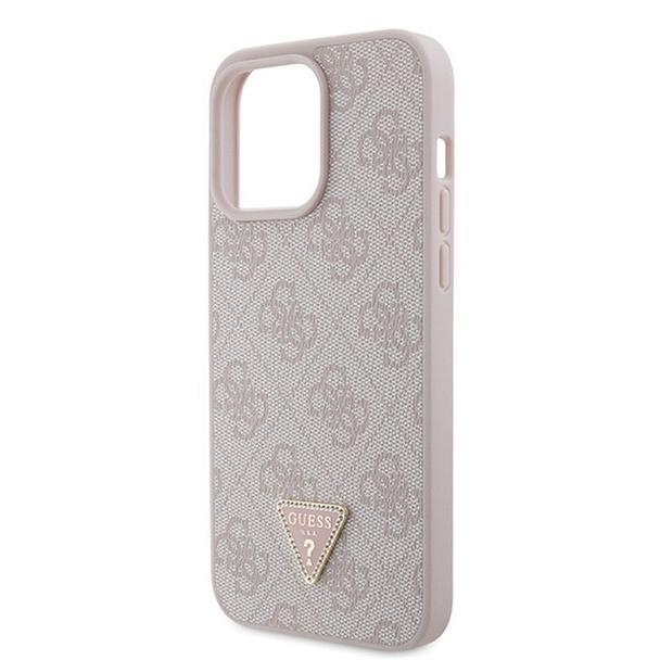 GUESS futerał do IPHONE 15 Pro Max GUHCP15XP4TDPP (PU Leather 4G Triangle Strass) różowy