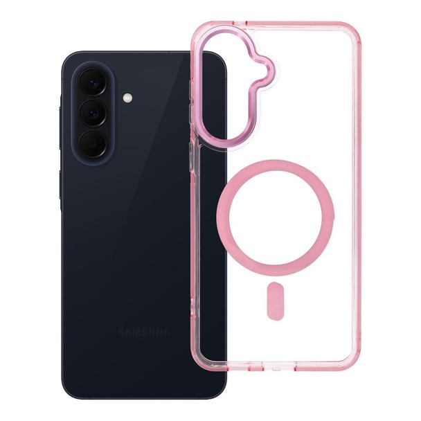 Etui na Samsung A57 Frame Cleear Hybrid Mag Cover zgodny z MagSafe pudrowy róż