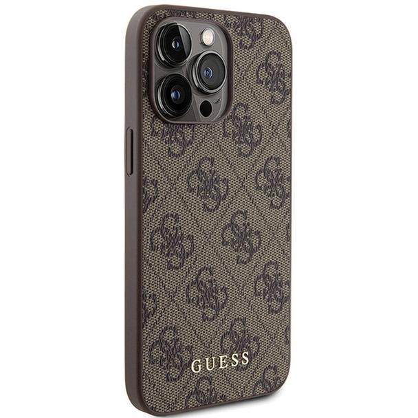 GUESS futerał do IPHONE 15 Pro Max GUHCP15XG4GFBR (4G Metal Logo) brązowy