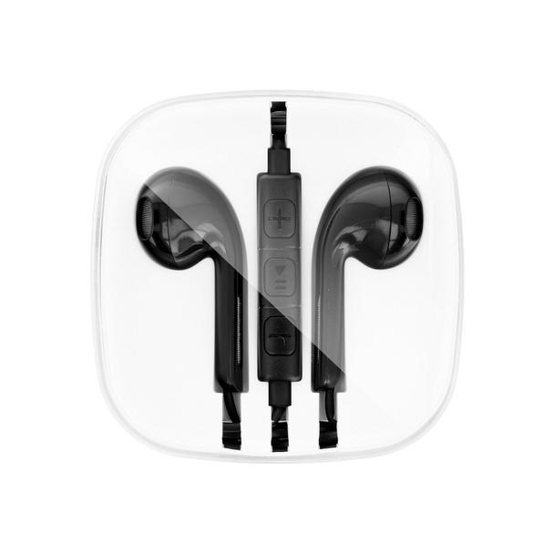 Słuchawki przewodowe douszne Jack 3,5 mm kompatybilne z iPhone New Box HR-ME25 czarne