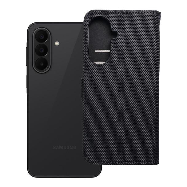 Etui z klapką na Samsung A27 4Card RFID antykradzieżowe tech fabric czarne