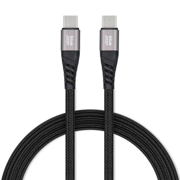 Kabel USB C do USB C Blue Star 3A 60W PD QC4.0 z oplotem 1,2 m TFK-DC-003 czarny