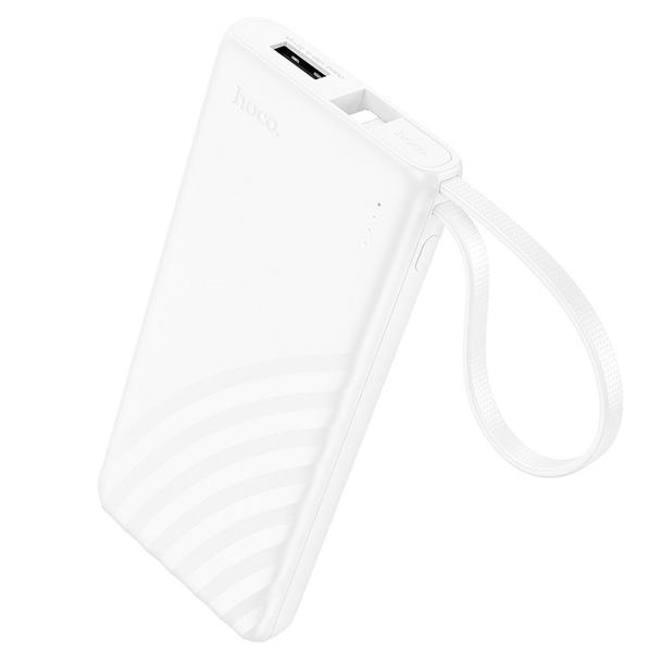 Powerbank Hoco 5000 mAh 2A z wbudowanym kablem Lightning J129 biały
