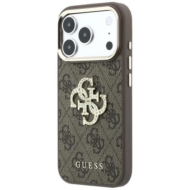 GUESS futerał do IPHONE 18 Pro Max/17 Pro Max (Big Strass Logo 4G) brązowy