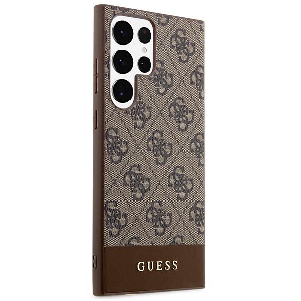 GUESS futerał do SAMSUNG S24 Ultra GUHCS24LG4GLBR (4G Bottom Stripe) brązowy