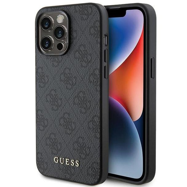 GUESS futerał do IPHONE 15 Pro GUHCP15LG4GFGR (4G Metal Logo) szary