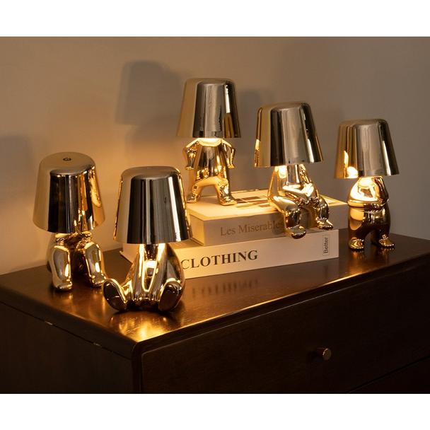 Lampka nocna GOLD MAN Art Deco stojący (wzór 1) MLTL