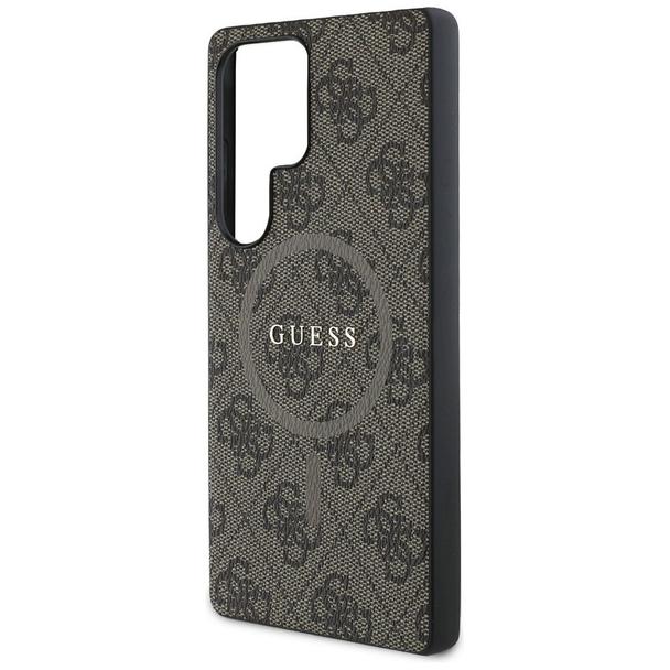 GUESS futerał do SAMSUNG S25 Ultra GUHMS25LG4GFRW (Magnetic PU 4G Ring Classic Logo) brązowy