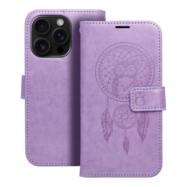 Etui z klapką na iPhone 16 PRO Mezzo Book łapacz snów fioletowe