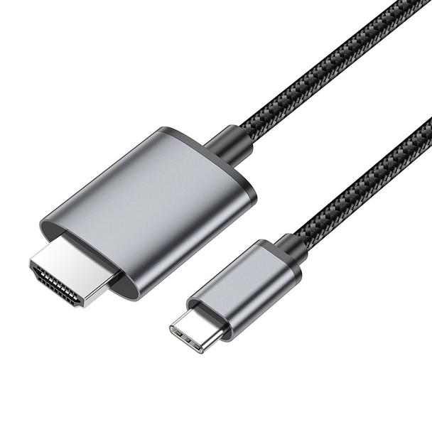 Kabel USB C do HDMI Hoco 4K 30Hz 2 m UA27 stalowy szary