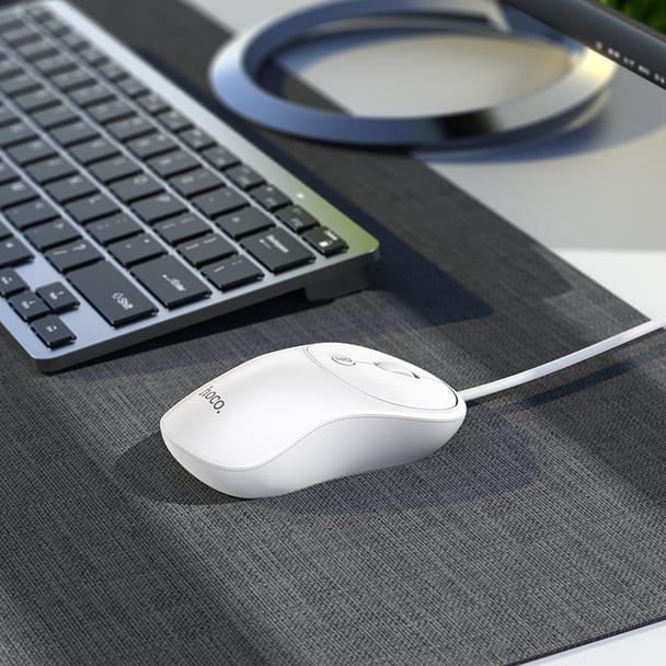 Myszka przewodowa Hoco USB A 1600 dpi GM13 biała