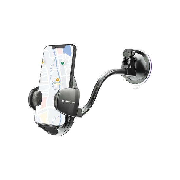 Uchwyt na telefon do samochodu uniwersalny Forcell F-Grip Oval 27 cm do szyby / deski / kratki czarny