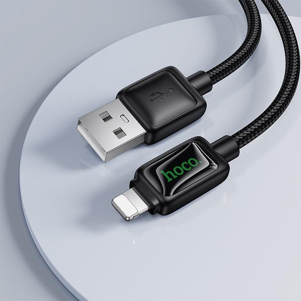 Kabel USB A do Lightning Hoco 2,4A 1,2 m z LCD U146 czarny
