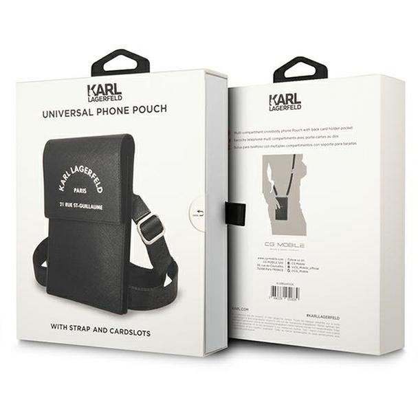 KARL LAGERFELD torebka uniwersalna na telefon KLWBSARSGK (Embossed RSG) czarny