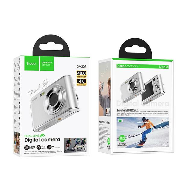 Aparat cyfrowy Hoco 13MP 2,8" 4K DV203 biały
