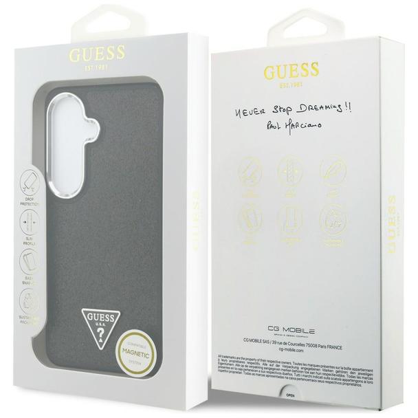 GUESS futerał do SAMSUNG S26 GUHMS26SPFGTSCMK (Fixed Glitter Triangle MagSafe) czarny