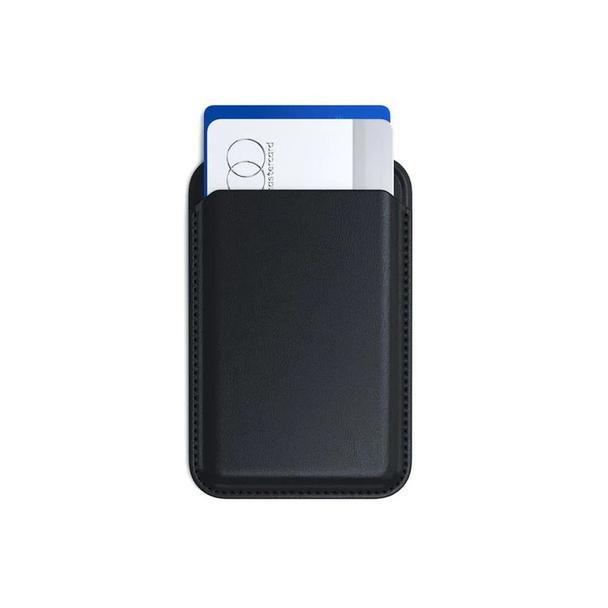 Portfel z podstawką ze skóry kompatybilny z MagSafe Satechi Vegan Leather Wallet Stand czarny