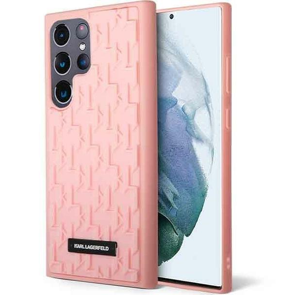 KARL LAGERFELD futerał do SAMSUNG S23 Ultra KLHCS23LRUPKLPP (Rubber Mono Logo Plate) różowy