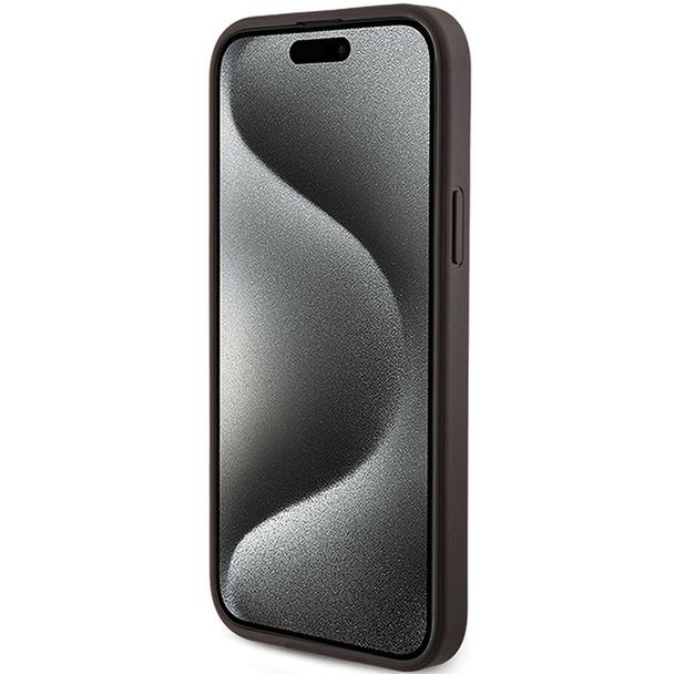 GUESS futerał do IPHONE 15 Plus / 14 Plus GUHMP15MG4GFRW (Leather 4G Metal Logo) brązowy