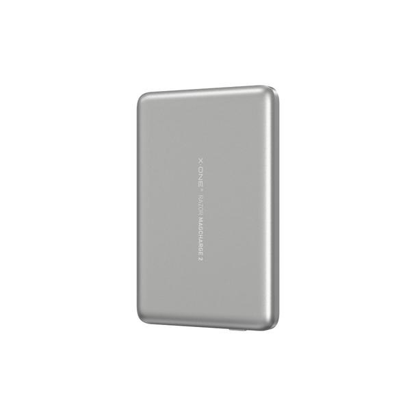 Powerbank X-ONE Razor 2 Magcharge Ultraslim (7,6mm) kompatybilny z MagSafe 5000mAh - srebrny