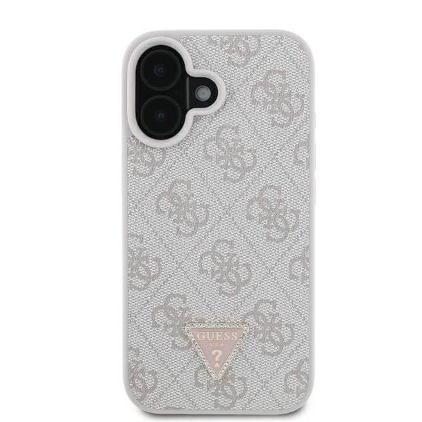 GUESS futerał do IPHONE 16 Plus GUHCP16MP4TDPP (PU Leather 4G Triangle Strass) różowy
