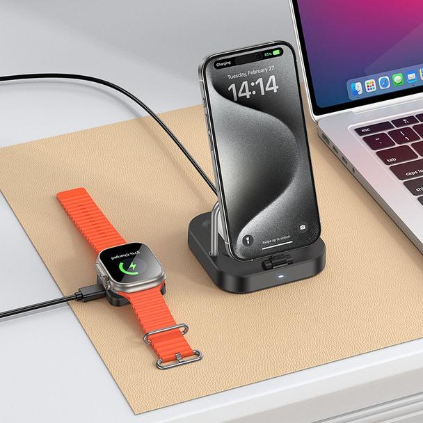 Ładowarka indukcyjna Hoco 3w1 3A 5W kompatybilna z Apple Watch CQ16A czarna