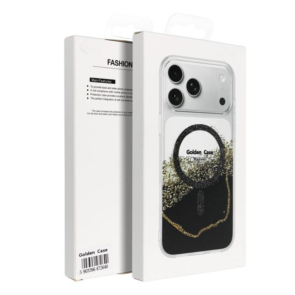 Etui na iPhone 18 Pro / 17 Pro Golden zgodne z MagSafe czarne