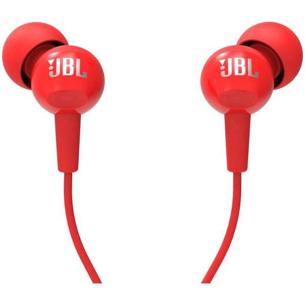 Słuchawki przewodowe douszne Jack 3,5 mm JBL C100Si czerwone