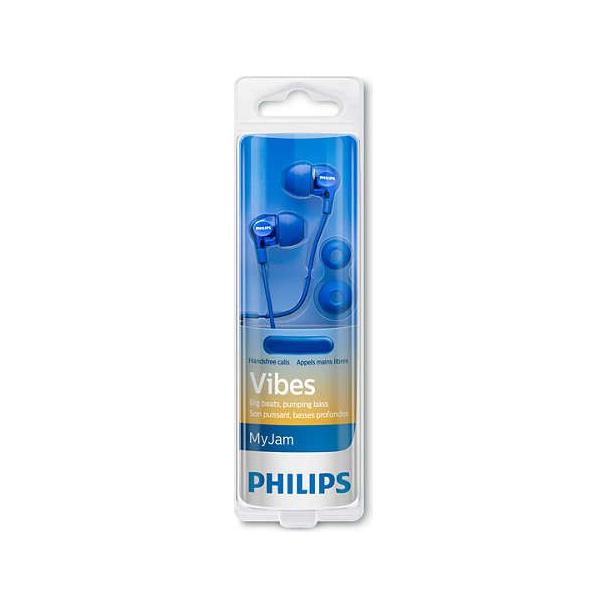 Słuchawki przewodowe Jack 3,5 z mikrofonem PHILIPS headphones SHE3705BL niebieskie