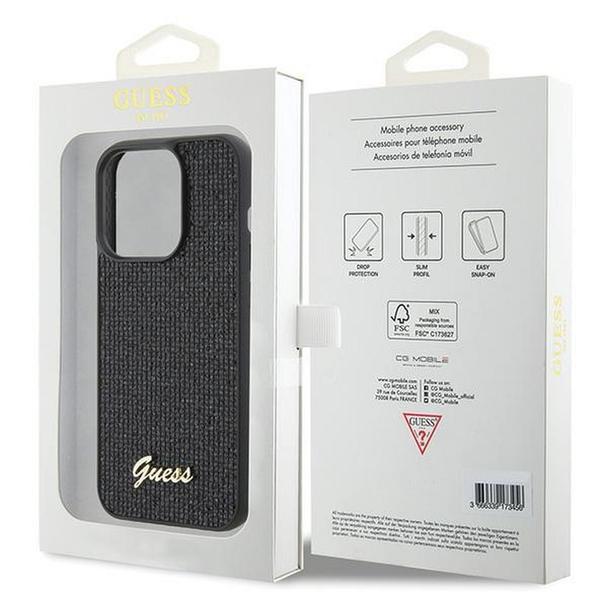 GUESS futerał do IPHONE 15 Pro GUHCP15LPMSDGSK (Disco Script Metal) czarny