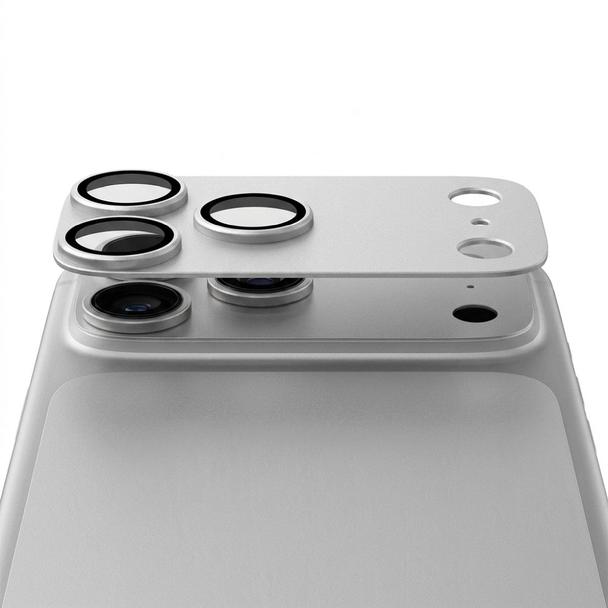 Szkło hartowane na aparat do iPhone 17 PRO AR+AF Full Metal srebrne