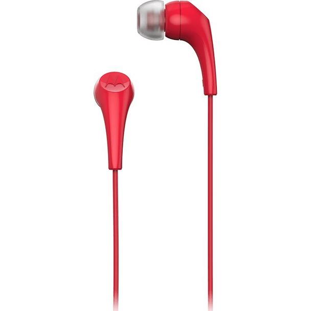 Słuchawki przewodowe douszne z mikrofonem MOTOROLA Ear Buds 2-s czerwone