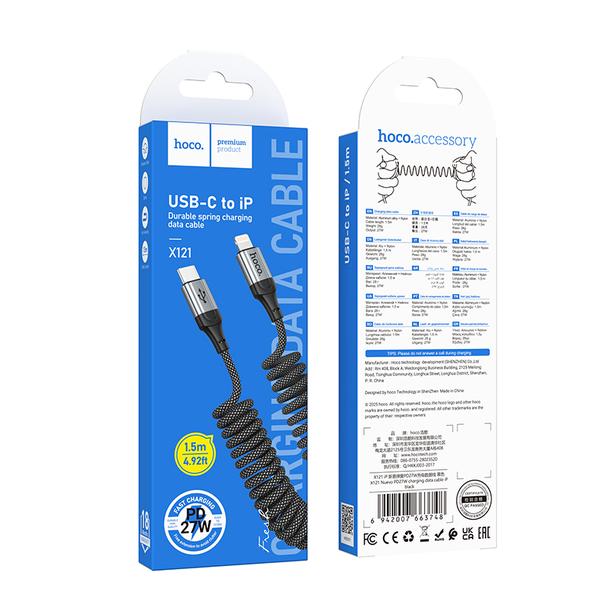 Kabel USB C do Lightning Hoco PD 27W 1,5 m X121 czarny