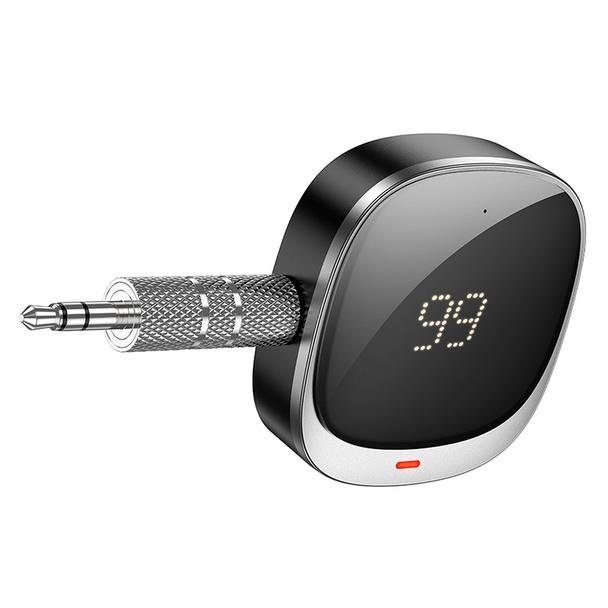 Adapter AUX bluetooth Jack 3,5 mm Hoco z wyświetlaczem E80 czarny