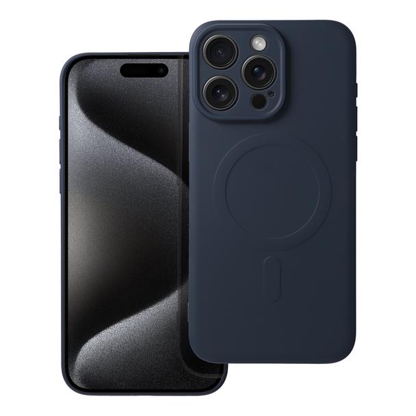 Futerał do iPhone 15 PRO MAX Silicone Mag Cover zgodny z MagSafe tytanowy niebieski