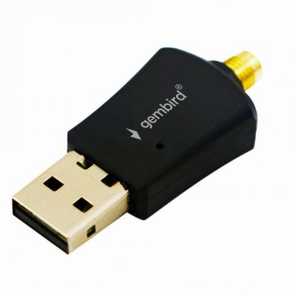 GEMBIRD karta sieciowa na USB A z odkręcaną anteną WiFi WNP-UA300P-02 czarna