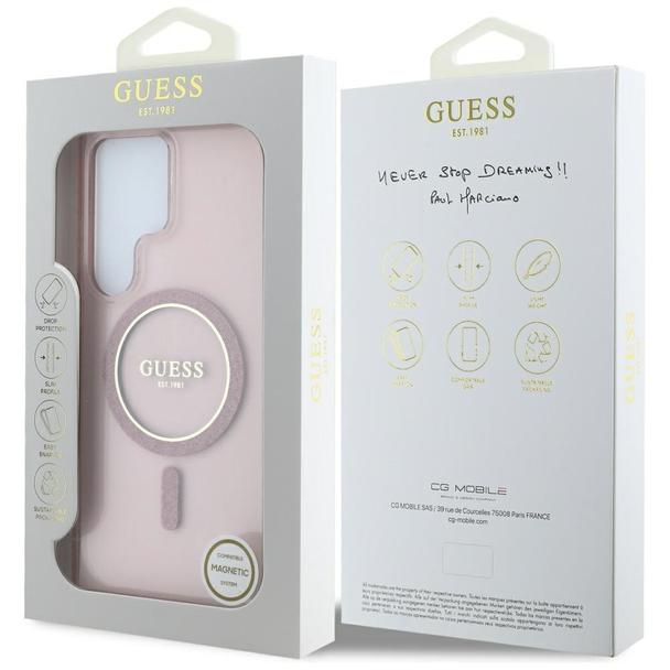 GUESS futerał do SAMSUNG S25 Ultra GUHMS25LHFGEREP (Magnetic IML Glitter Circle) różowy