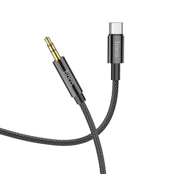 Kabel AUX Jack 3,5 mm do USB C Hoco 1 m UPA19 czarny