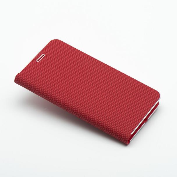 Etui z klapką na Samsung S25 Luna Book Carbon czerwone