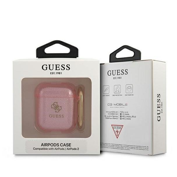 GUESS futerał do APPLE AirPods 1/2 GUA2UCG4GP (Glitter Collection) różowy